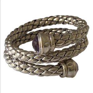 Chimento  silver and amethyst snake bracelet